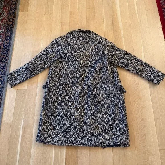 Zara Black and Brown Textured Coat - Picture 6 of 9